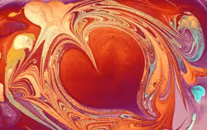 Abstract Marble Heart Pattern Texture. Traditional Art Of Ebru Marbling.